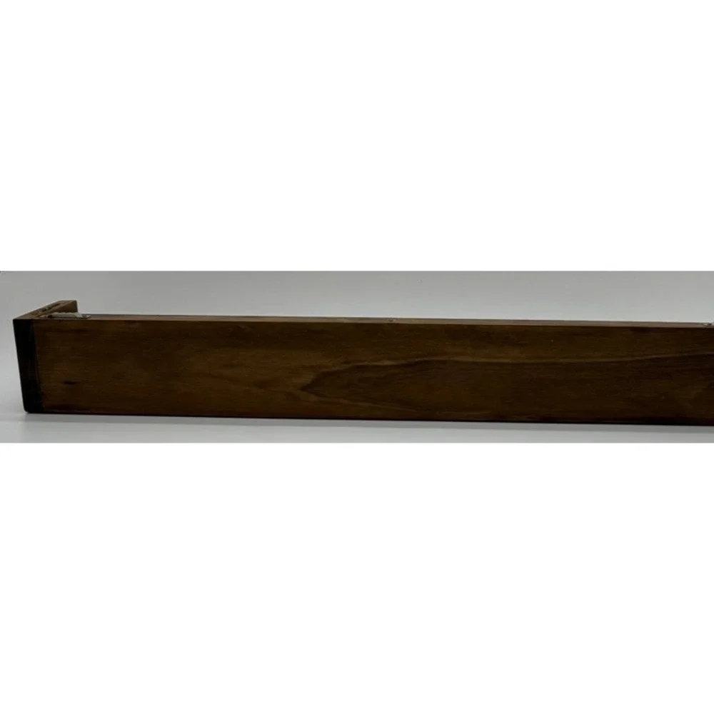 Vintage Dark Wood Spice Rack Wall Mount Gallery Rail Display Shelf 24 Inch